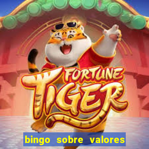 bingo sobre valores para imprimir